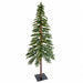 5'Hx28"W Alpine Artificial Christmas Tree, LED Pre-Lit (Warm White, Multi-Mode) -Green - C-240304
