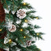 3'Hx24"W Snow Tipped Alpine & Pinecone Artificial Christmas Tree, LED Pre-Lit (Warm White, Multi-Mode) -Green/White - C-240334