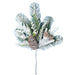 15" PE Mixed Flocked Douglas Fir & Pinecone Artificial Stem -White/Green (Pack of 24) - C-240570