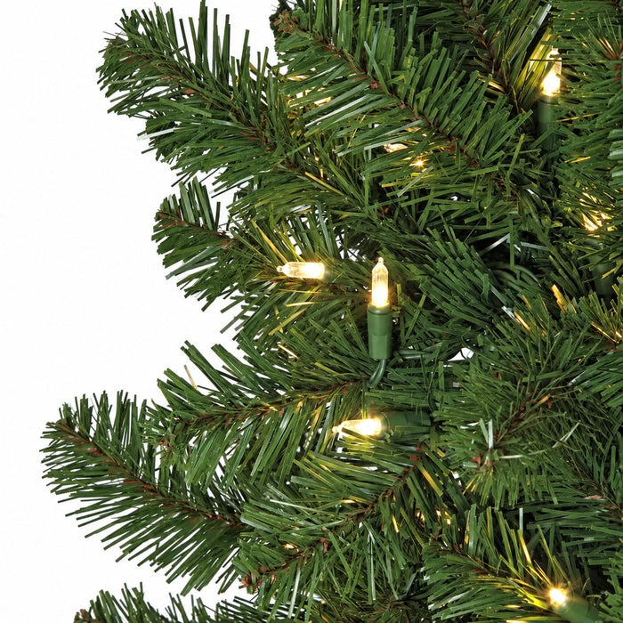 7'6"Hx38"W Winchester Pine Artificial Christmas Tree, Pre-Lit -Green - C2411