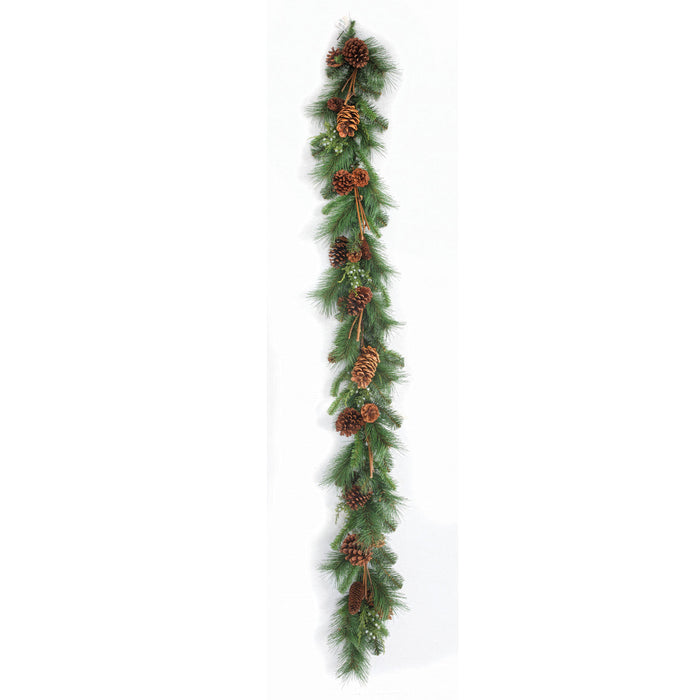 6'Lx8"W Sugar Pine & Pinecone Artificial Garland -Green/Brown (Pack of 2) - C-250000