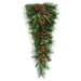 32" Sugar Pine & Pinecone Artificial Teardrop Swag -Green/Brown (Pack of 4) - C-250010