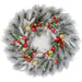 30" Longleaf Pine, Bay Leaf & Berry Artificial Hanging Wreath -Silver - C-250052