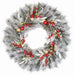 36" Longleaf Pine, Bay Leaf & Berry Artificial Hanging Wreath -Silver - C-250072