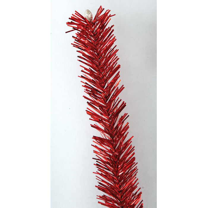 40" Tinsel Artificial Pine Stem -Red (Pack of 12) - C-250094