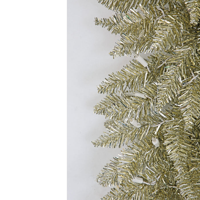9'Lx11"W Tinsel Sparkling Artificial Garland, LED Pre-Lit -Champagned (Pack of 2) - C-250194