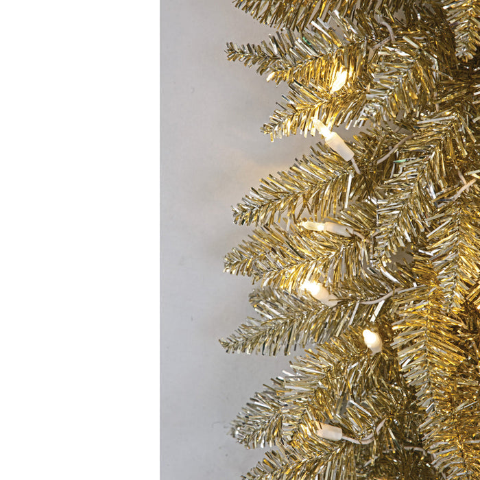 9'Lx11"W Tinsel Sparkling Artificial Garland, LED Pre-Lit -Champagned (Pack of 2) - C-250194