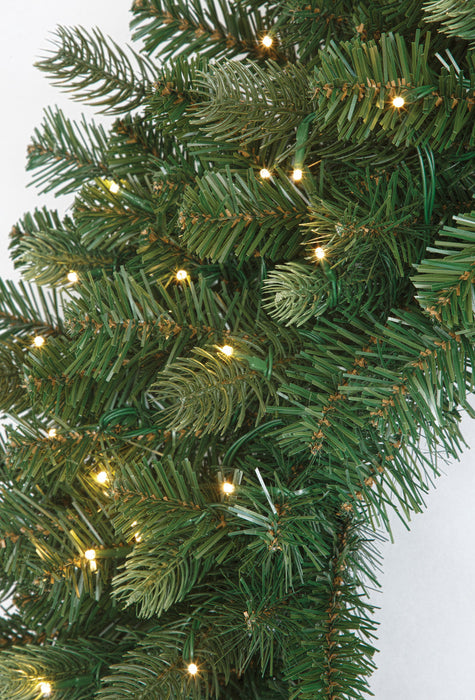 48" PE Artificial Grand Noble Fir Wreath, Micro LED Pre-Lit (Multi-Mode) -Green - C-250289