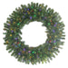 36" PE Artificial Grand Noble Fir Wreath, Micro LED Pre-Lit (Multi-Mode) -Green - C-250279
