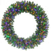 48" PE Artificial Grand Noble Fir Wreath, Micro LED Pre-Lit (Multi-Mode) -Green - C-250289