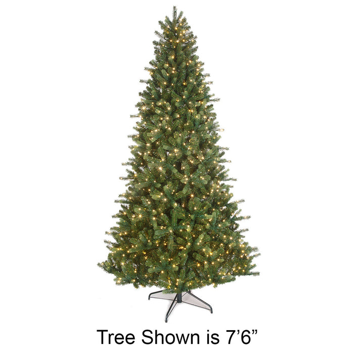 9'Hx58"W PE Grand Noble Fir Artificial Christmas Tree, Micro LED Pre-Lit (Multi-Mode) -Green - C-250299