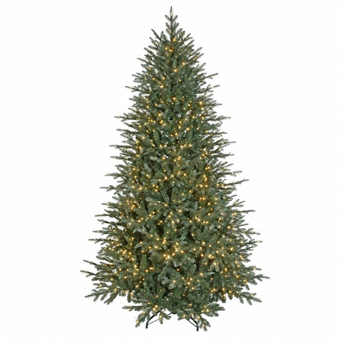 5'Hx42"W PE Blue Emerald Pine Artificial Christmas Tree, Micro LED Pre-Lit -Green - C-251294