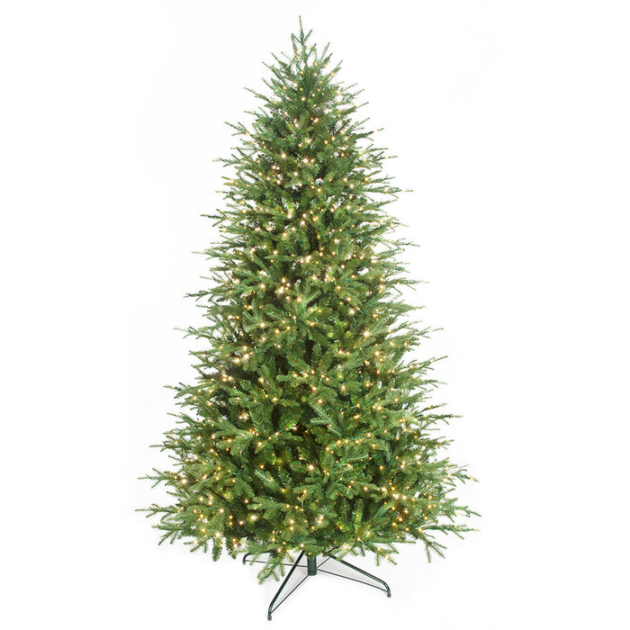 7'6"x57"W PE Grand Empress Fir Artificial Christmas Tree, Micro LED Pre-Lit (Multi-Mode) -Green - C-250369
