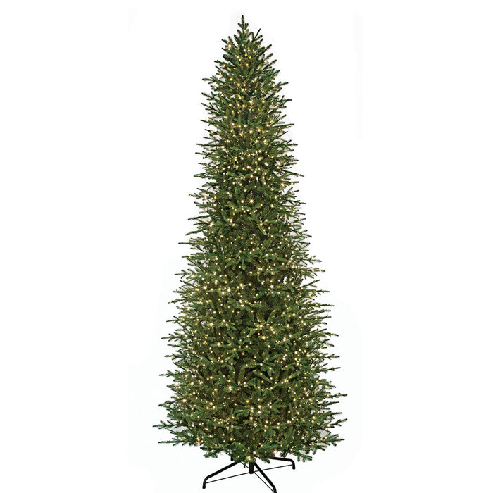 12'x64"W PE Grand Empress Fir Artificial Christmas Tree, Micro LED Pre-Lit (Multi-Mode) -Green - C-250389