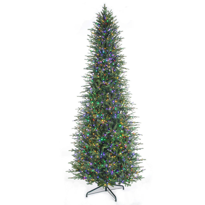 12'x64"W PE Grand Empress Fir Artificial Christmas Tree, Micro LED Pre-Lit (Multi-Mode) -Green - C-250389