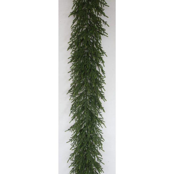 9'Lx16"W PE Norfolk Pine Artificial Garland, Micro LED Pre-Lit (Warm White, Multi-Mode) -White (Pack of 2) - C-250524