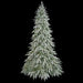 12'Hx104"W PE Flocked Norfolk Pine Artificial Christmas Tree, Micro LED Pre-Lit (Warm White, Multi-Mode) -White/Green - C-260174