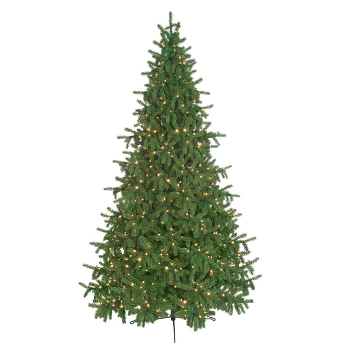 9'x63"W PE Norway Spruce Artificial Christmas Tree, Micro LED Pre-Lit (Multi-Mode) -Green - C-250604
