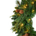 48" PE Artificial Marquett Pine & Pinecone Wreath, Micro LED Pre-Lit -Green - C-250784