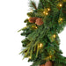 30" PE Artificial Marquett Pine & Pinecone Wreath, Micro LED Pre-Lit -Green - C-250764
