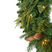 48" PE Artificial Marquett Pine & Pinecone Wreath, Micro LED Pre-Lit -Green - C-250784