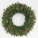 30" PE Artificial Marquett Pine & Pinecone Wreath, Micro LED Pre-Lit -Green - C-250764