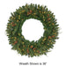 48" PE Artificial Marquett Pine & Pinecone Wreath, Micro LED Pre-Lit -Green - C-250784