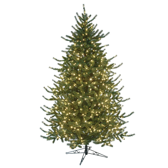 7'6"x60"W PE Windsor Spruce Artificial Christmas Tree, Micro LED Pre-Lit (Multi-Mode) -Green - C-250899
