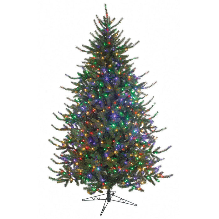 7'6"x60"W PE Windsor Spruce Artificial Christmas Tree, Micro LED Pre-Lit (Multi-Mode) -Green - C-250899