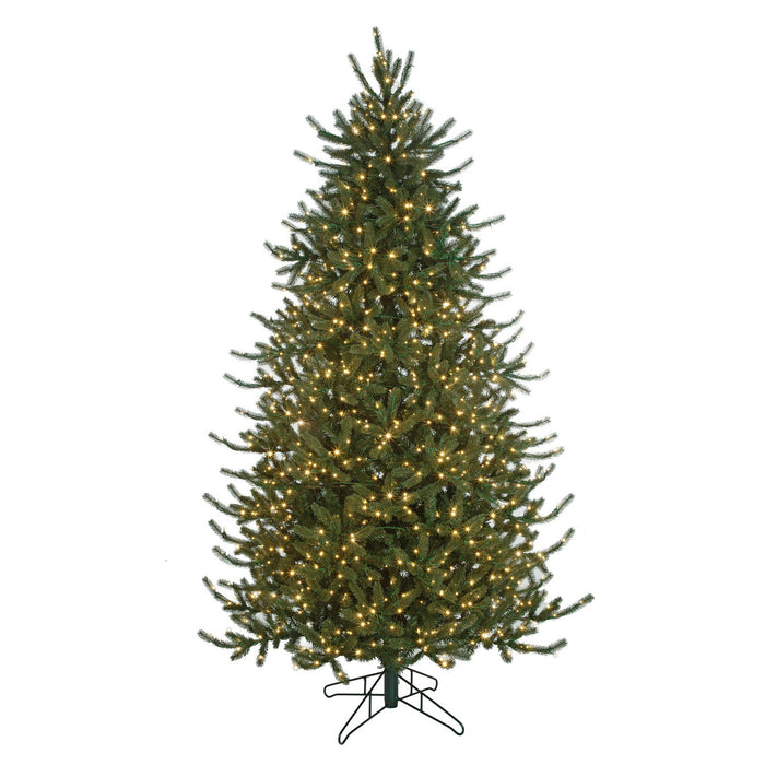 9'x65"W PE Windsor Spruce Artificial Christmas Tree, Micro LED Pre-Lit (Multi-Mode) -Green - C-250909