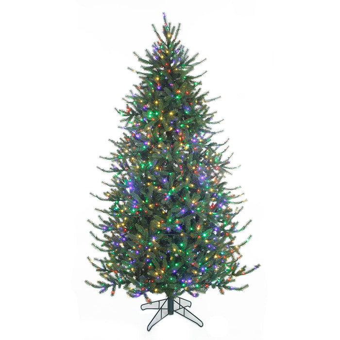 9'x65"W PE Windsor Spruce Artificial Christmas Tree, Micro LED Pre-Lit (Multi-Mode) -Green - C-250909