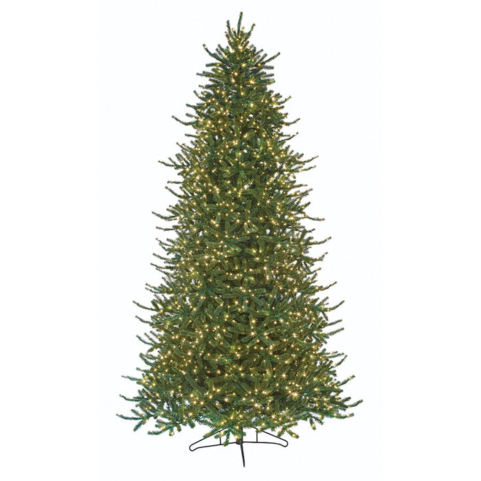 12'x83"W PE Windsor Spruce Artificial Christmas Tree, Micro LED Pre-Lit (Multi-Mode) -Green - C-250919
