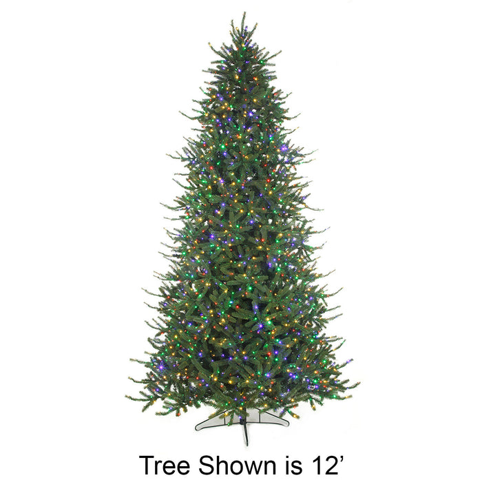 15'x90"W PE Windsor Spruce Artificial Christmas Tree, Micro LED Pre-Lit (Multi-Mode) -Green - C-250929