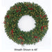 36" PE Artificial Red Lodge Mixed Pine Wreath, Micro LED Pre-Lit -Green/Red - C-250954