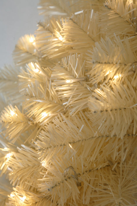 36" Tinsel Matt Vintage Artificial Wreath, Micro LED Pre-Lit -White - C-251074