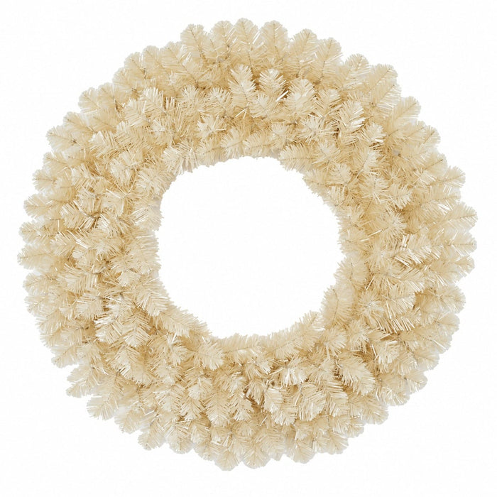 48" Tinsel Matt Vintage Artificial Wreath, Micro LED Pre-Lit -White - C-251084