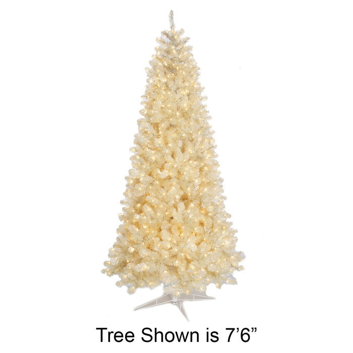 5'Hx32"W Tinsel Matte Vintage Artificial Christmas Tree, Micro LED Pre-Lit -White - C-251094