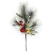 18" Hand-Wapped Mixed Artificial Longleaf Pine, Berry & Ball Stem -Silver (Pack of 12) - C-251312