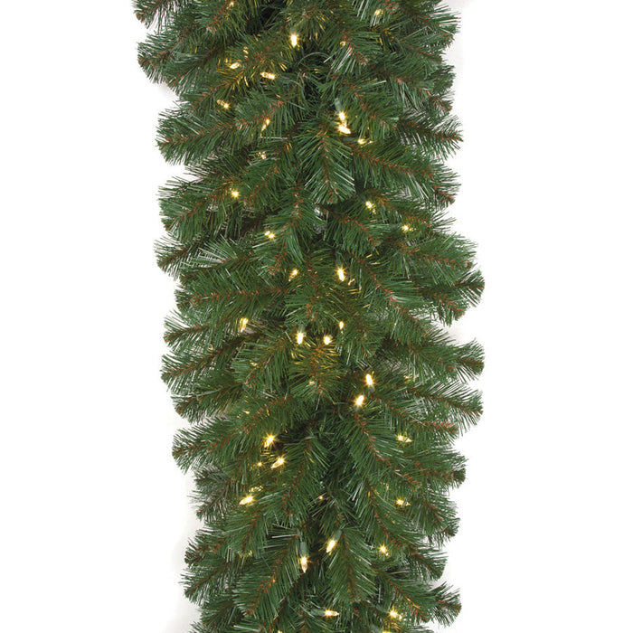 9'Lx24"W Virginia Pine Artificial Garland, LED Pre-Lit -Green (Pack of 2) - C-251334