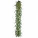 9'Lx20"W PE Flocked Artificial Mixed Cedar Garland, Micro LED Pre-Lit (Warm White, Multi-Mode) -White/Green - C-260044
