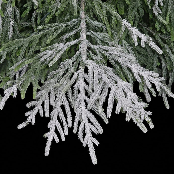 6'Hx49"W PE Flocked Norfolk Pine Artificial Christmas Tree -White/Green - C-260090