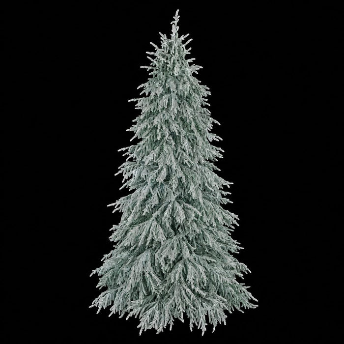 6'Hx49"W PE Flocked Norfolk Pine Artificial Christmas Tree -White/Green - C-260090