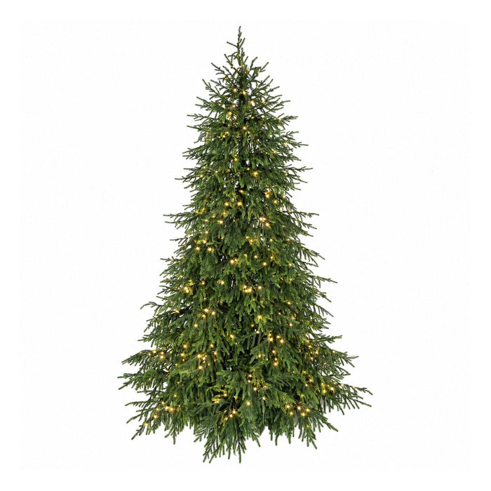 6'Hx49"W PE Norfold Pine Artificial Christmas Tree, Micro LED Pre-Lit (Warm White, Multi-Mode) -Green - C-260084