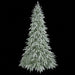 9'Hx71"W PE Flocked Norfolk Pine Artificial Christmas Tree -White/Green - C-260150
