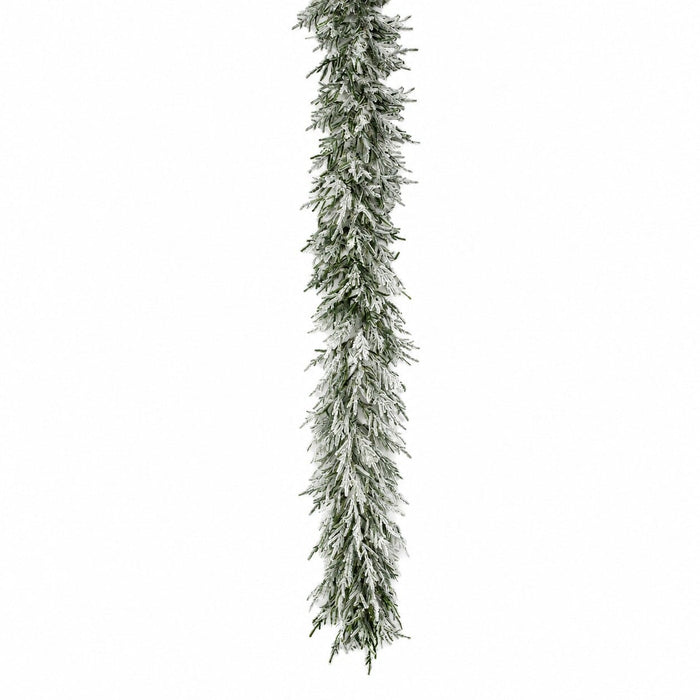 9'Lx16"W PE Flocked Norfolk Pine Artificial Garland -White (Pack of 2) - C-260190