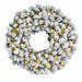 30" Flocked Artificial Pine Wreath, Battery LED Pre-Lit -White - C-260254B
