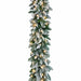 9'Lx12"W PE Canaan Fir Artificial Garland, LED Pre-Lit (Warm White+Multicolor, Multi-Mode) -White/Green - C-260319