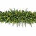 9'Wx12"H PE Artificial Cedar Mantel Swag, Micro LED Pre-Lit -Green - C-260444