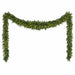 25'Wx10"H PE Artificial Mixed Cedar Mantel Swag, Micro LED Pre-Lit -Green - C-260484