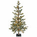 4'Hx26"W PE Flocked Fircrest Fir Artificial Christmas Tree, Micro LED Pre-Lit -Green/White - C-260554